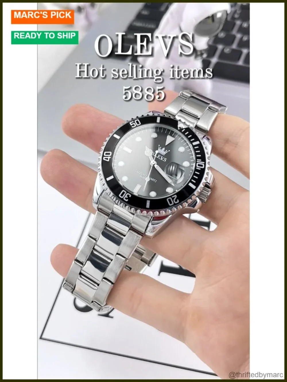 Classic Silver Stainless Steel Dress Watch with Luminous Hands